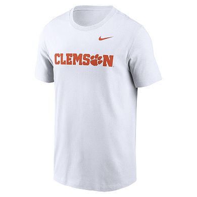 Men's Nike White Clemson Tigers Primetime Evergreen Wordmark T-Shirt