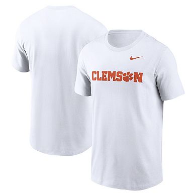 Men's Nike White Clemson Tigers Primetime Evergreen Wordmark T-Shirt