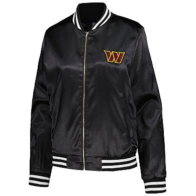 Women's Cuce  Black Washington Commanders Rhinestone Full-Zip Varsity Jacket