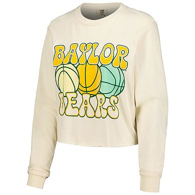 Women's Natural Baylor Bears Comfort Colors Basketball Cropped Long Sleeve T-Shirt