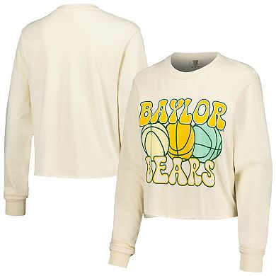 Women's Natural Baylor Bears Comfort Colors Basketball Cropped Long Sleeve T-Shirt