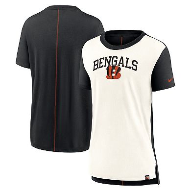 Women's Nike Cream/Black Cincinnati Bengals Wordmark Tri-Blend T-Shirt