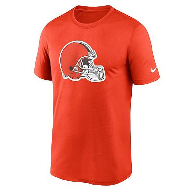 Men's Nike Orange Cleveland Browns Legend Logo Helmet Performance T-Shirt