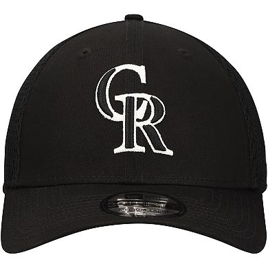 Men's New Era Colorado Rockies Evergreen Black & White Neo 39THIRTY Flex Hat