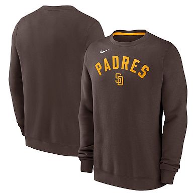 Men's Nike Brown San Diego Padres Classic Fleece Performance Pullover Sweatshirt