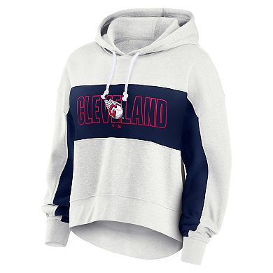 Women's Fanatics Branded Oatmeal Cleveland Guardians Up For It Fleece Pullover Hoodie