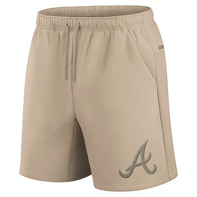 Unisex Fanatics Khaki Atlanta Braves Elements Super Soft Fleece Shorts