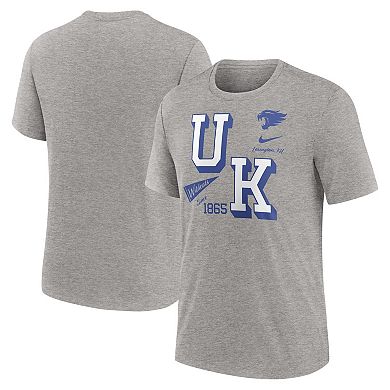 Men's Nike Heather Gray Kentucky Wildcats Blitz Roll Call Tri-Blend T-Shirt