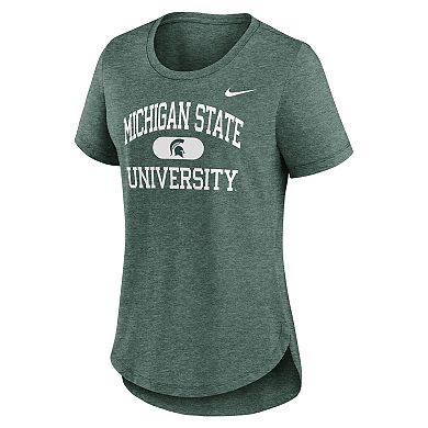 Women's Nike Heather Green Michigan State Spartans Blitz T-Shirt