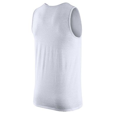 Men's Nike White Michigan Wolverines Vintage Logo Performance Tank Top