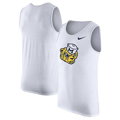 Men's Nike White Michigan Wolverines Vintage Logo Performance Tank Top