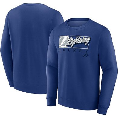 Men's Fanatics Blue Tampa Bay Lightning Focus Fleece Pullover Sweatshirt