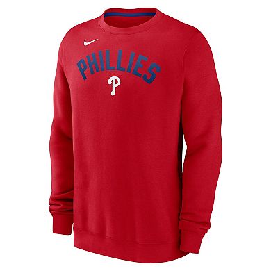 Men's Nike Red Philadelphia Phillies Classic Fleece Performance Pullover Sweatshirt