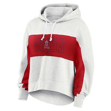 Women's Fanatics Oatmeal Los Angeles Angels Up For It Fleece Pullover Hoodie