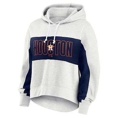 Women's Fanatics Oatmeal Houston Astros Up For It Fleece Pullover Hoodie