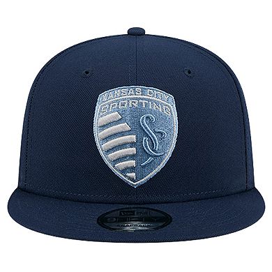 Men's New Era Navy Sporting Kansas City 2024 Jersey Hook 9FIFTY Snapback Hat