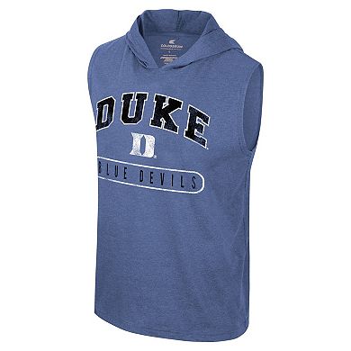 Men's Colosseum Royal Duke Blue Devils Varsity Sleeveless Hoodie Tank Top