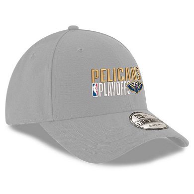 Men's New Era Gray New Orleans Pelicans 2024 NBA Playoffs 9FORTY Adjustable Hat