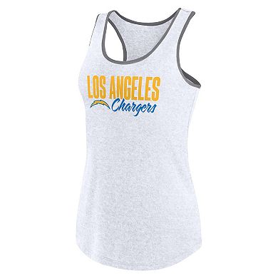 Women's  Fanatics White Los Angeles Chargers Fuel Racerback Tank Top