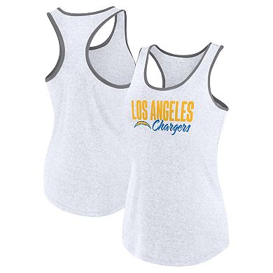 Women's  Fanatics White Los Angeles Chargers Fuel Racerback Tank Top