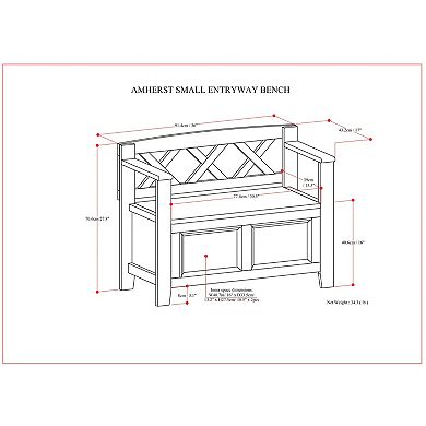 Simpli Home Amherst Small Entryway Storage Bench