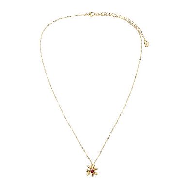 LC Lauren Conrad Gold Tone Vintage Flower Pendant Necklace