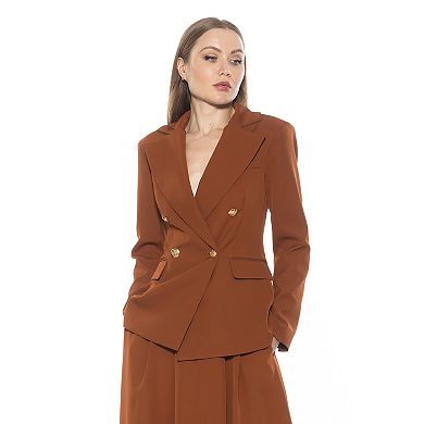 Women's ALEXIA ADMOR Farrah Twill Classic Double Breasted Jacket