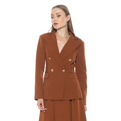 Women's ALEXIA ADMOR Farrah Twill Classic Double Breasted Jacket