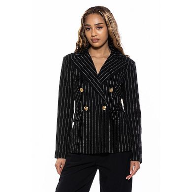 Women's ALEXIA ADMOR Farrah Striped Classic Double Breasted Jacket