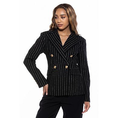 Women's ALEXIA ADMOR Farrah Striped Classic Double Breasted Jacket