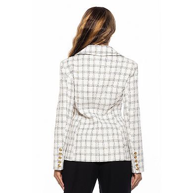 Women's ALEXIA ADMOR Farrah Tweed Classic Double Breasted Jacket