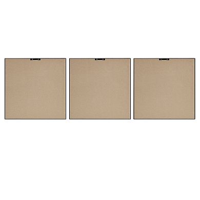 Martha Stewart Gilded Trio Gold Metallic Leaf Square Framed Graphic Wall Decor 3-Piece Set