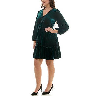 Plus Size Taylor Velvet Smocked Waist Dress