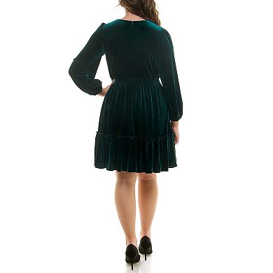 Plus Size Taylor Velvet Smocked Waist Dress