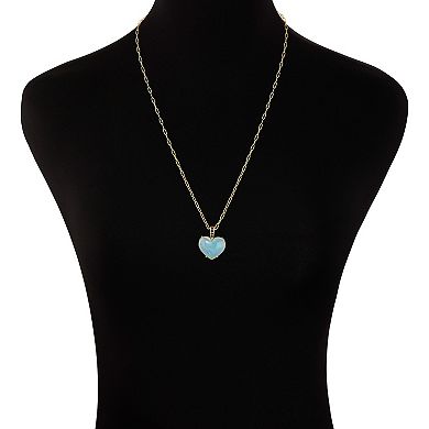 Emberly Gold Tone Heart Pendant Necklace