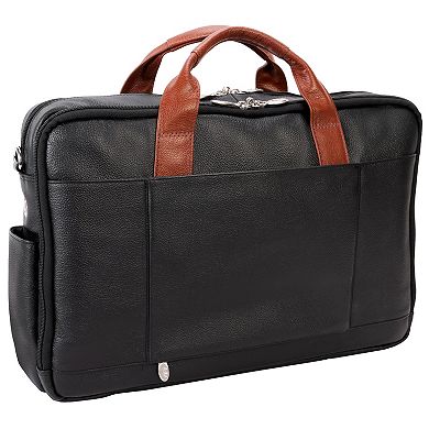 McKlein Southport 17-inch Leather Dual-Compartment Laptop & Tablet Briefcase