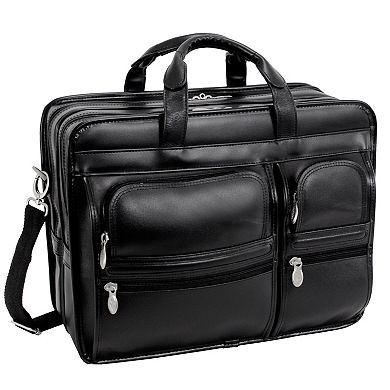 McKlein Hubbard 15-inch Leather Double Compartment Laptop Briefcase