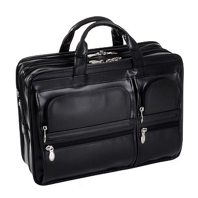 McKlein Hubbard 15-inch Leather Double Compartment Laptop Briefcase