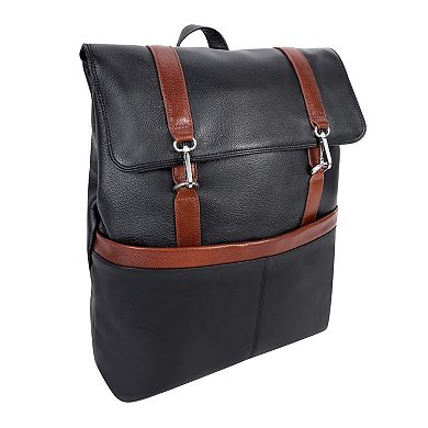 McKlein Element 17-inch Leather Flap-Over Laptop & Tablet Backpack