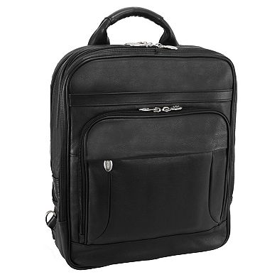 McKlein Wicker Park 17-inch Leather Convertible Rolling Backpack Briefcase