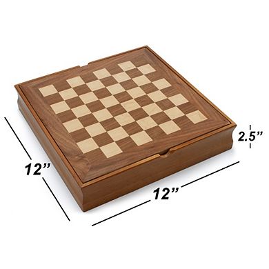 7-in-1 Chess, Checkers, Backgammon, Dominoes, Cribbage Board, Playing Card & Poker Dice Game Set