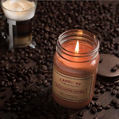 Rich Coffee Aroma Scented Candle Non-toxic 100% Soy Candle - 16 Oz Jar - Handmade Made