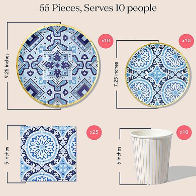 Coterie Party Amalfi Blues Tableware Set