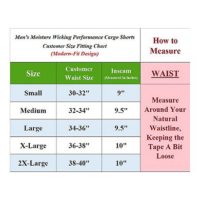 Men's JumpStart 9.5" Moisture-Wicking Quick-Dry Performance Cargo Shorts