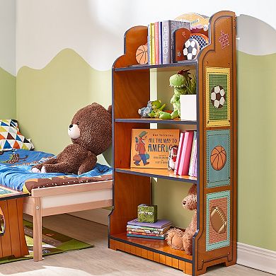 Fantasy Fields Sports Fan Kids 4-Tier Wooden Bookshelf