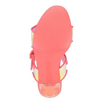 Nine West Women's Lucile Shimmer Strap Heeled Sandals