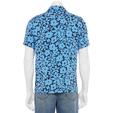 Men's Laguna Doodle Floral Camp Collar Button Down Shirt