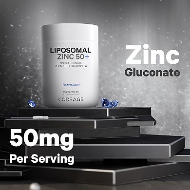 Liposomal Zinc, 3-month + Supply, Zinc Gluconate Essential Mineral Vegan Supplement, Non-gmo, 100 Ct