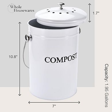 Stainless Steel Kitchen Counter Compost Bin With Lid