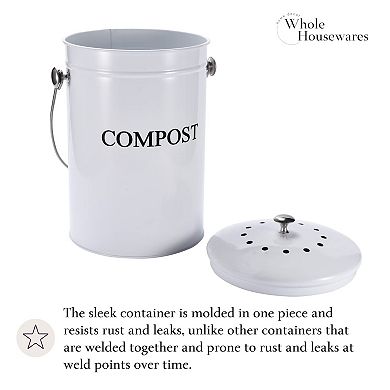 Stainless Steel Kitchen Counter Compost Bin With Lid